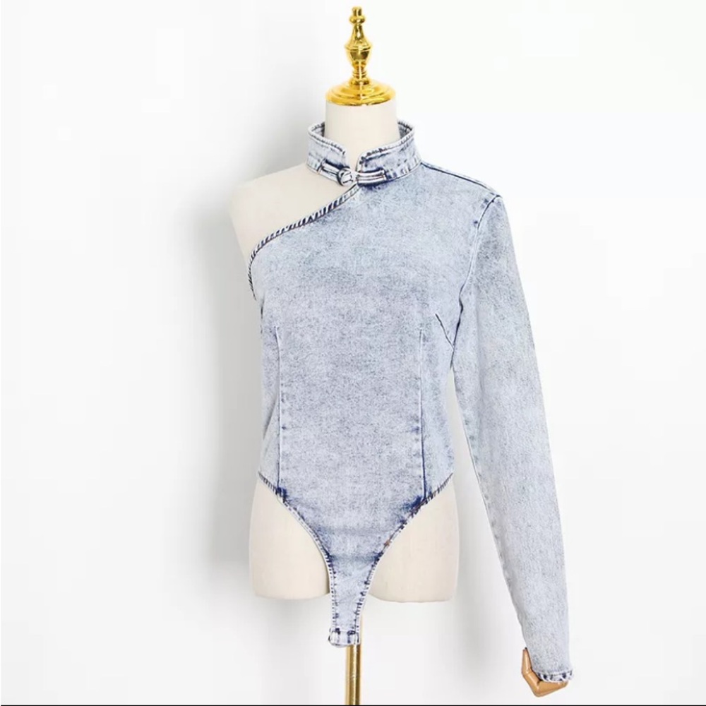 Denim Bodysuit, little stretch